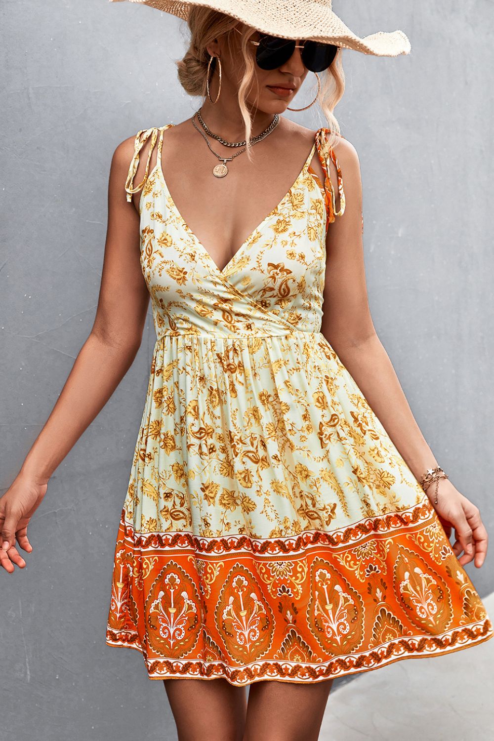 tie shoulder backless dress 100% Cotton Backless Maxi Slip Dress for Women - Boho Tie Shoulder V Neck A-Line Sun Dress