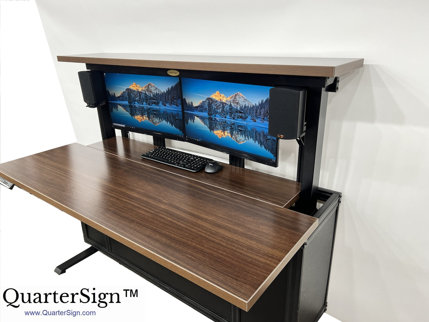 QuarterSign™ Dinette/Desk Combination Multi-Monitor Workstation