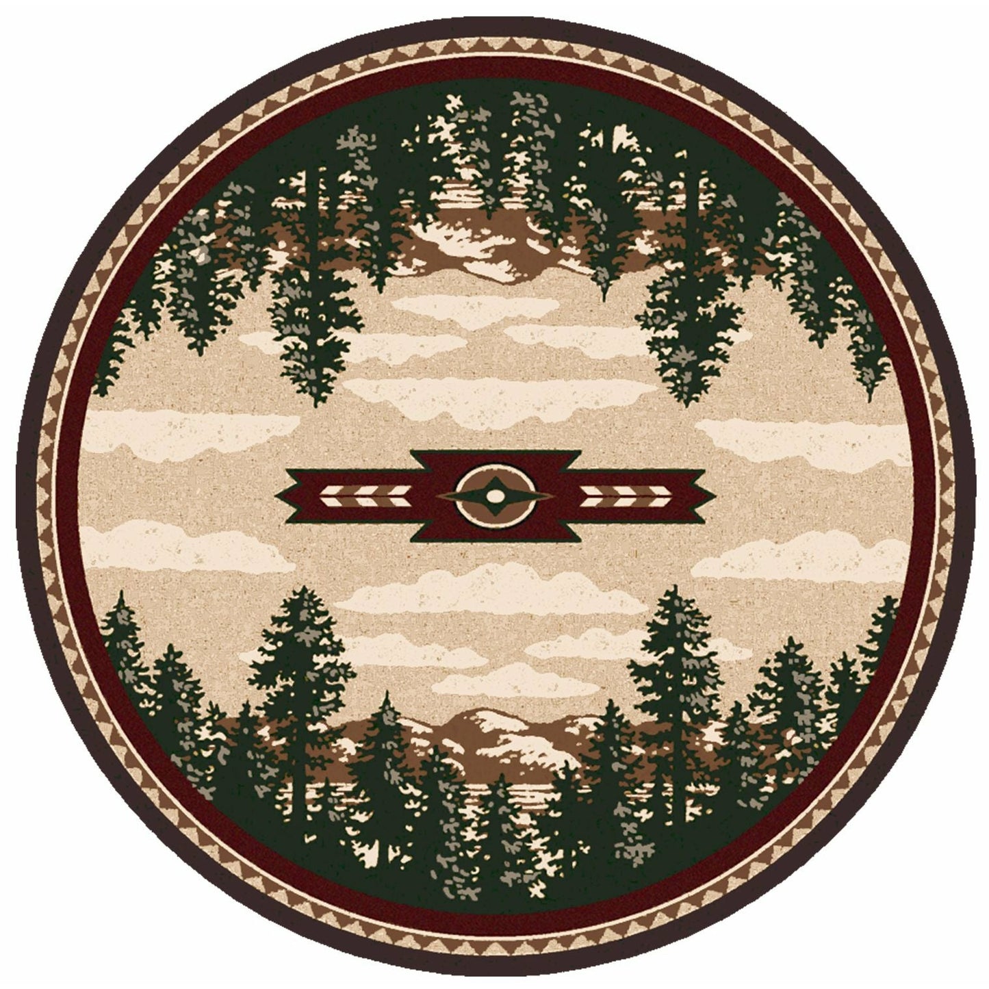 American Dakota Cabin Autumn Point Rug - Wine
