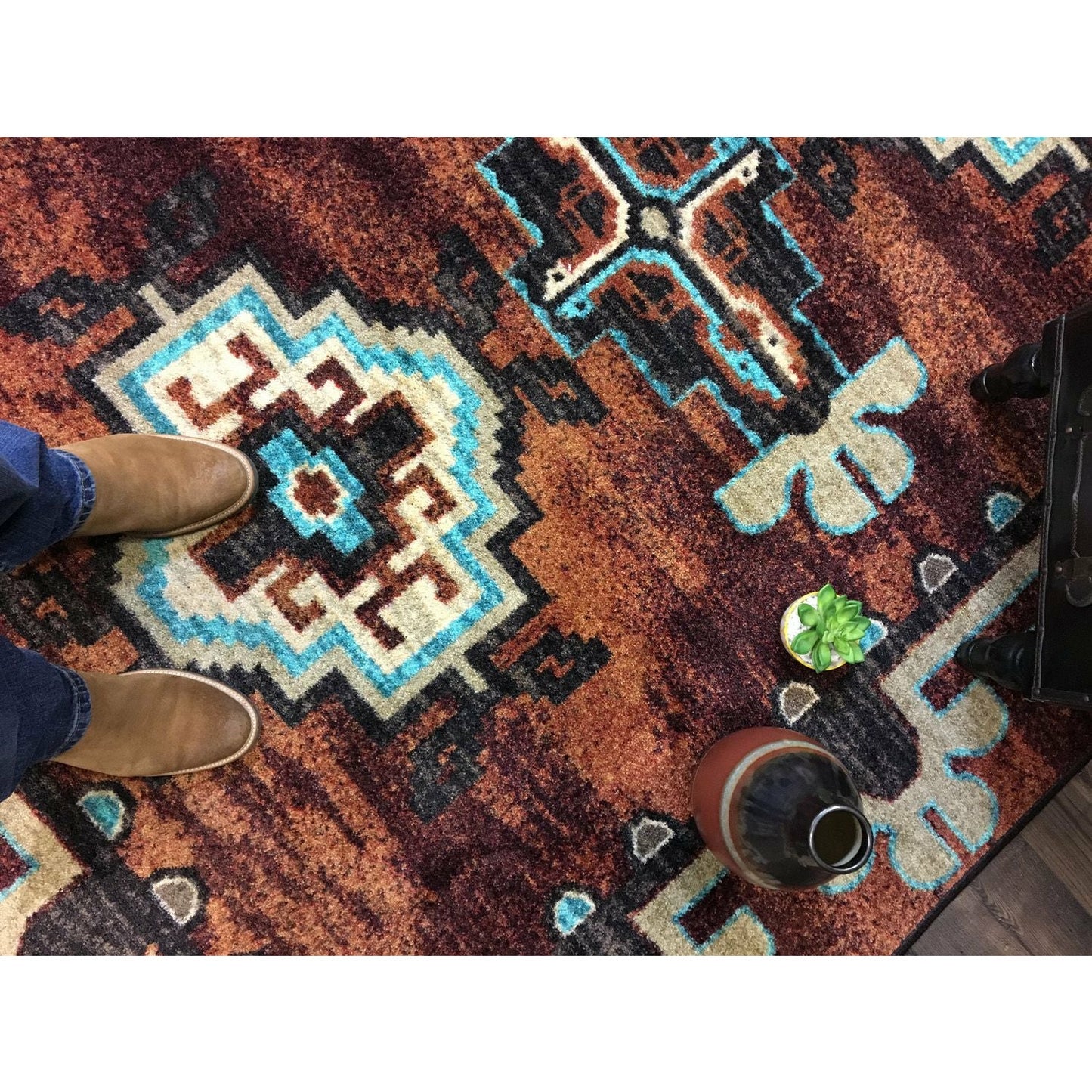 American Dakota Southwest Badlands Rug - Rust