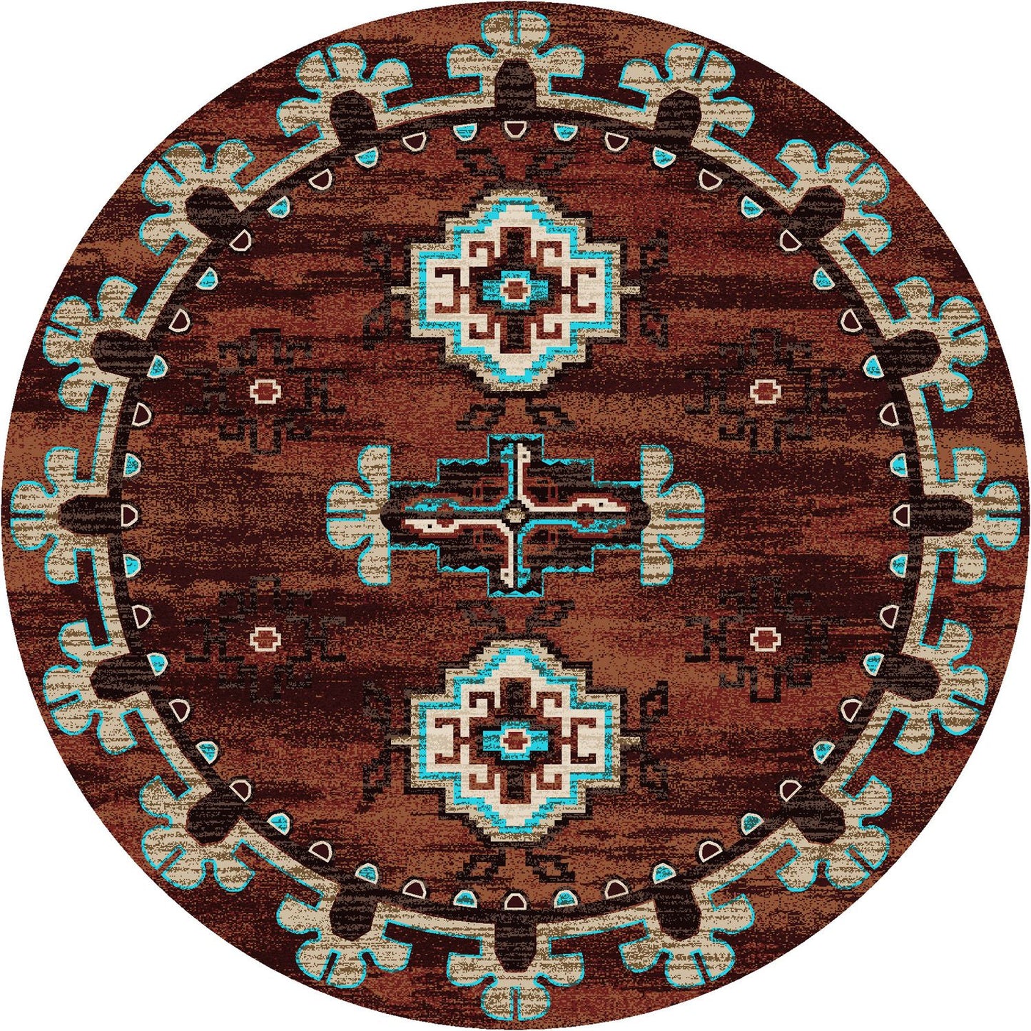 American Dakota Southwest Badlands Rug - Rust