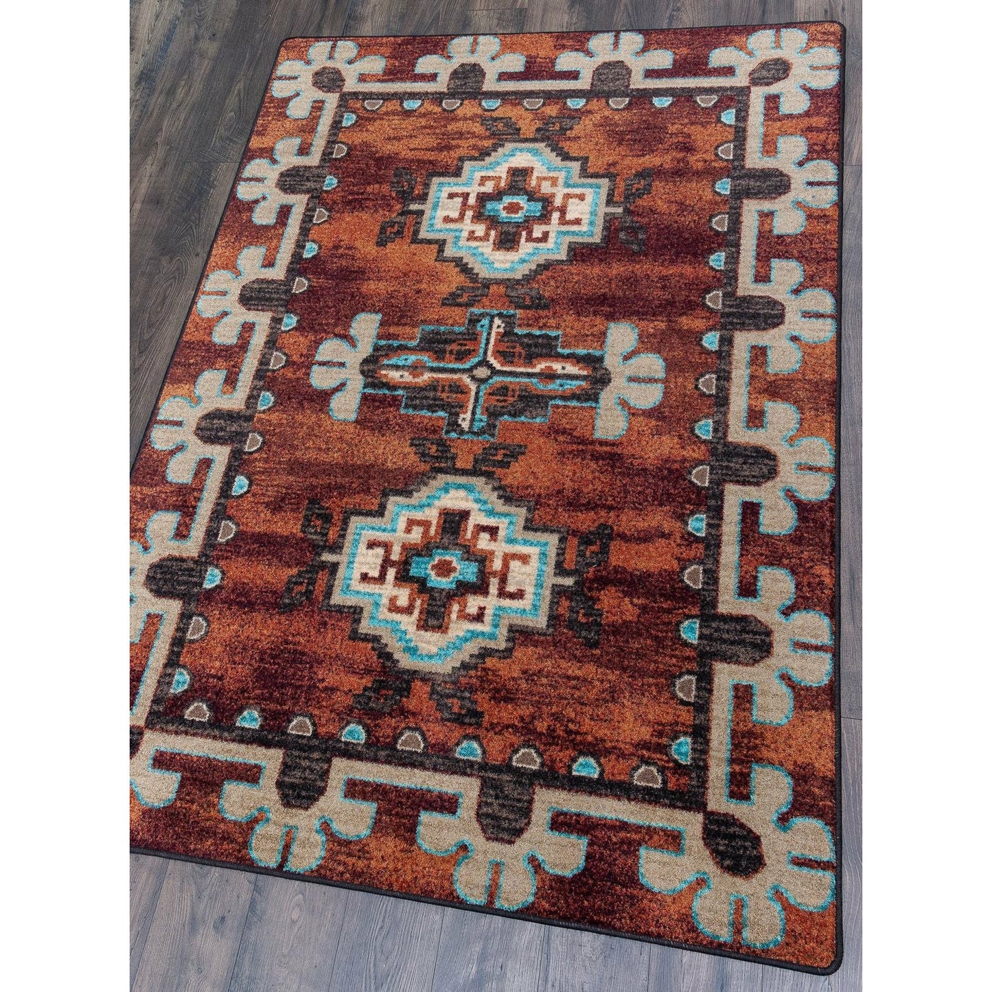 American Dakota Southwest Badlands Rug - Rust