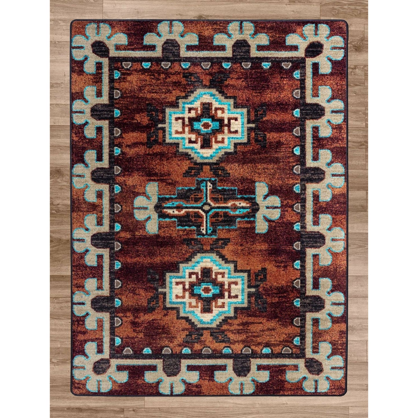American Dakota Southwest Badlands Rug - Rust
