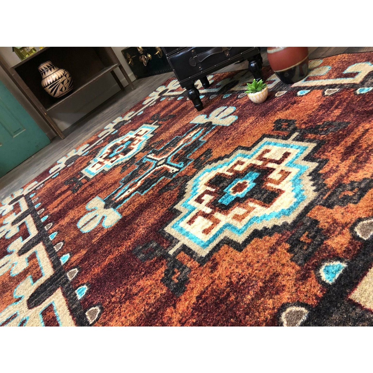 American Dakota Southwest Badlands Rug - Rust