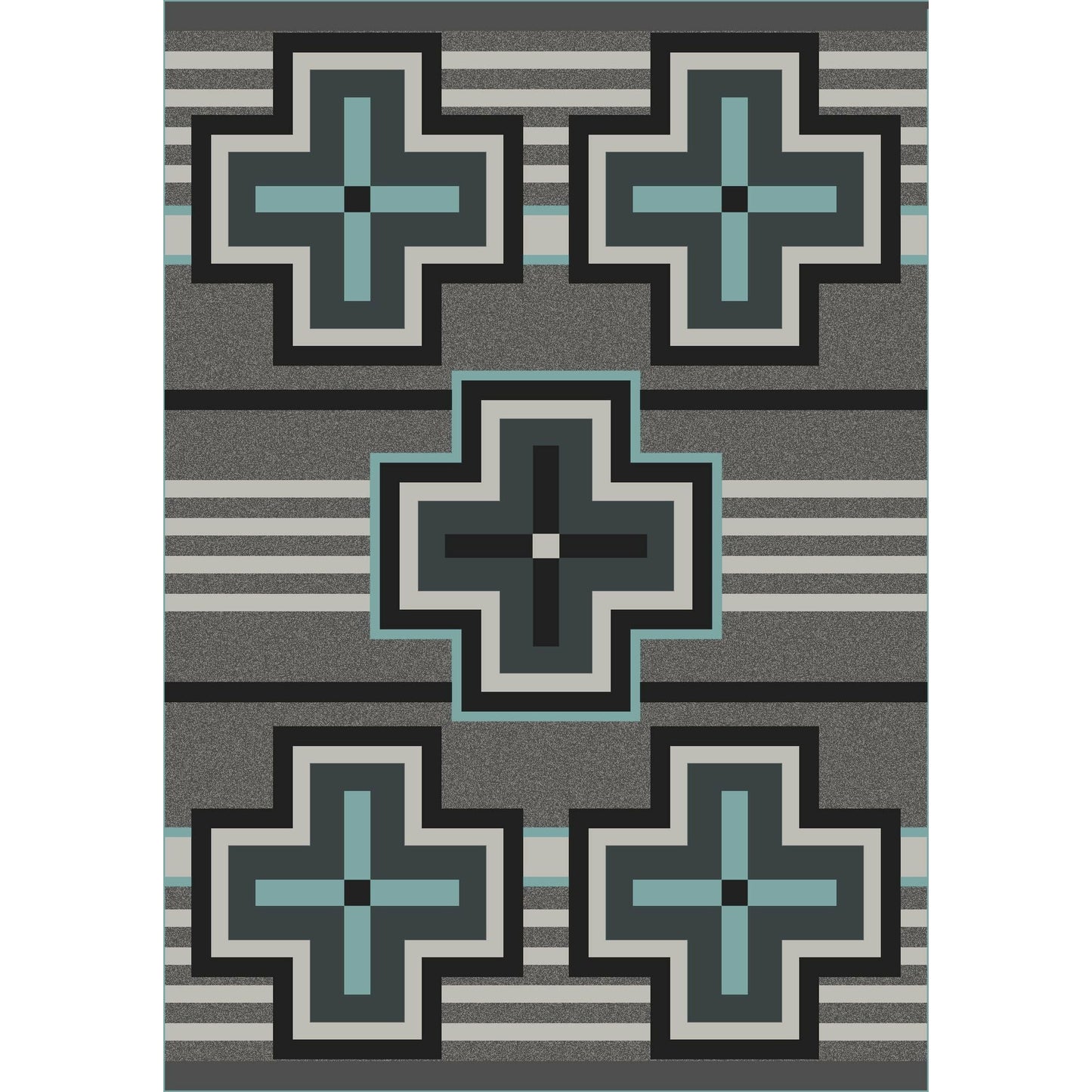 American Dakota Southwest Bounty Rug - Flint Turquoise