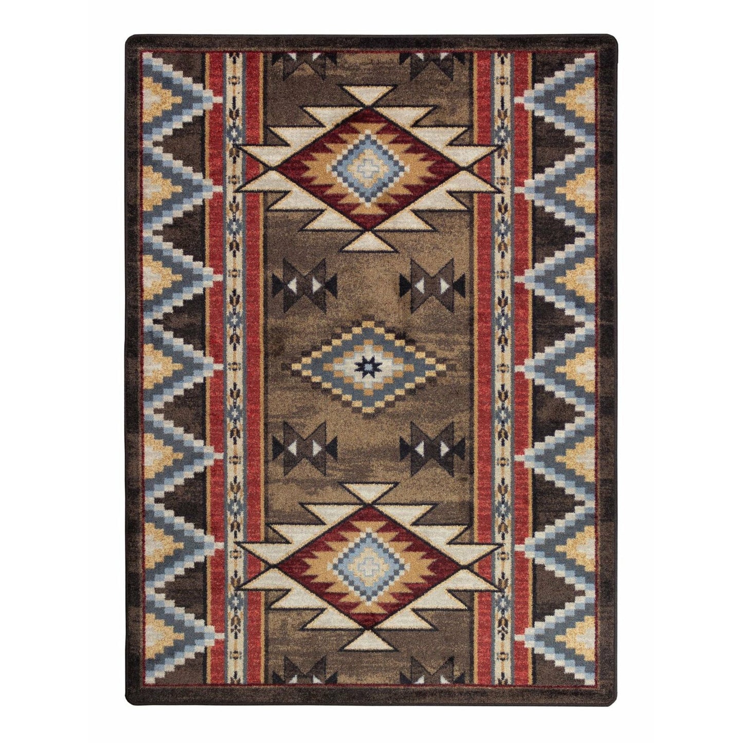 American Dakota Southwest Bow Strings Rug - Brown