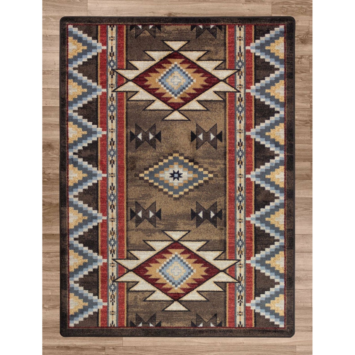 American Dakota Southwest Bow Strings Rug - Brown