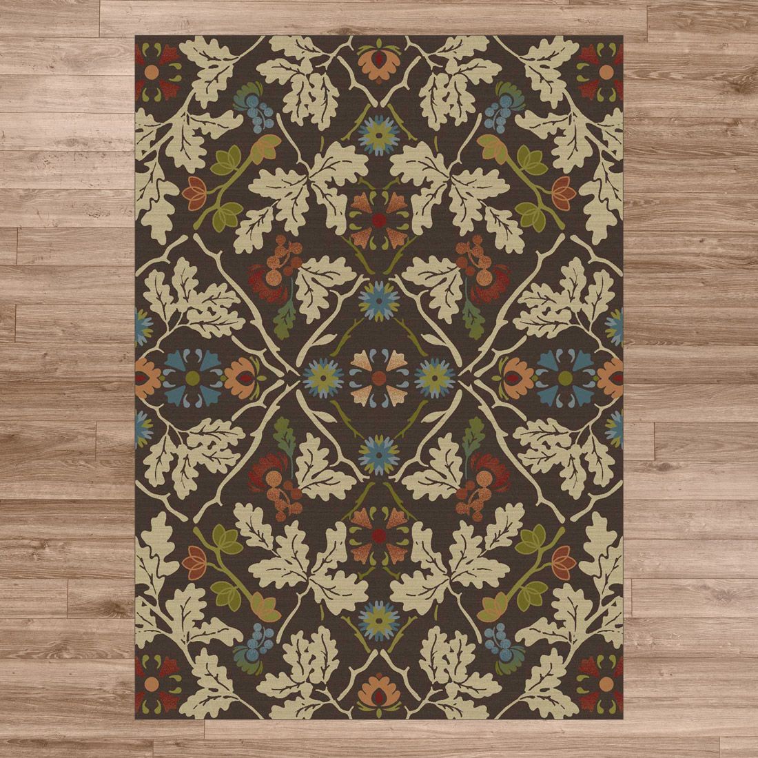 American Dakota Cabin Infinity Oak Rug - Brown