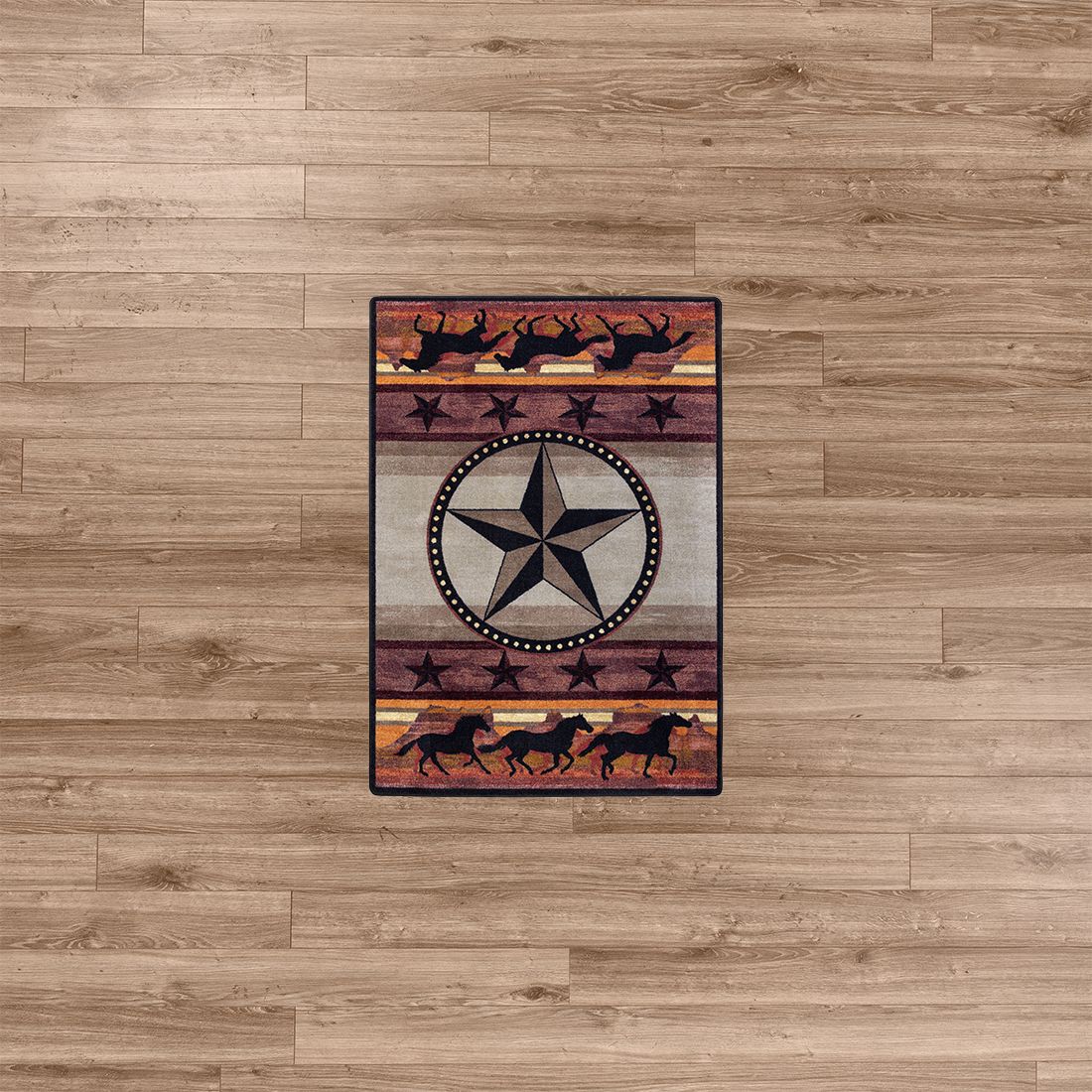 American Dakota Western Night Stampede Rug - Desert