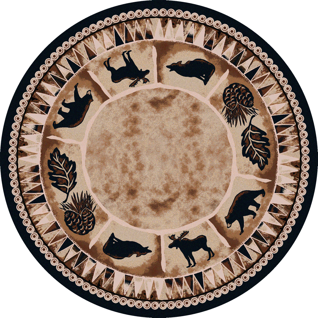 American Dakota Cabin Northern Wildlife Rug - Brown