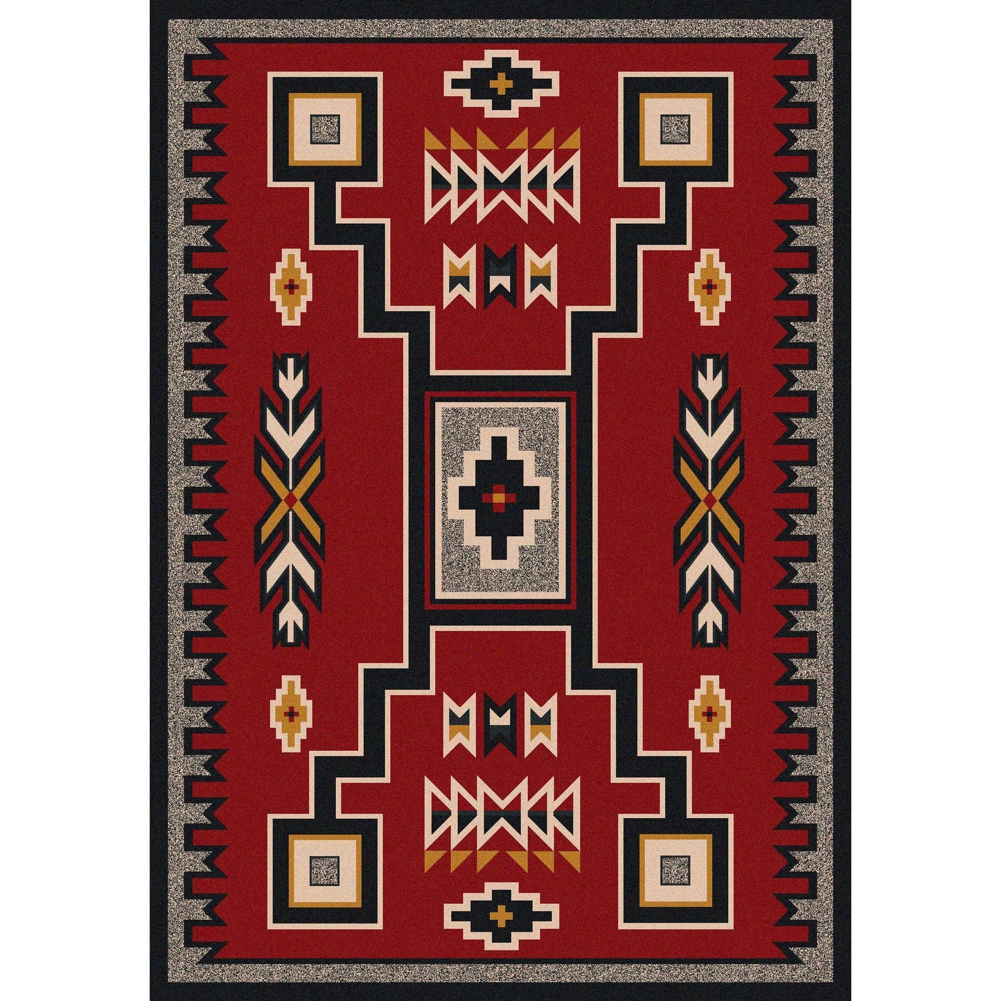 American Dakota Southwest Old Crow Rug - Red