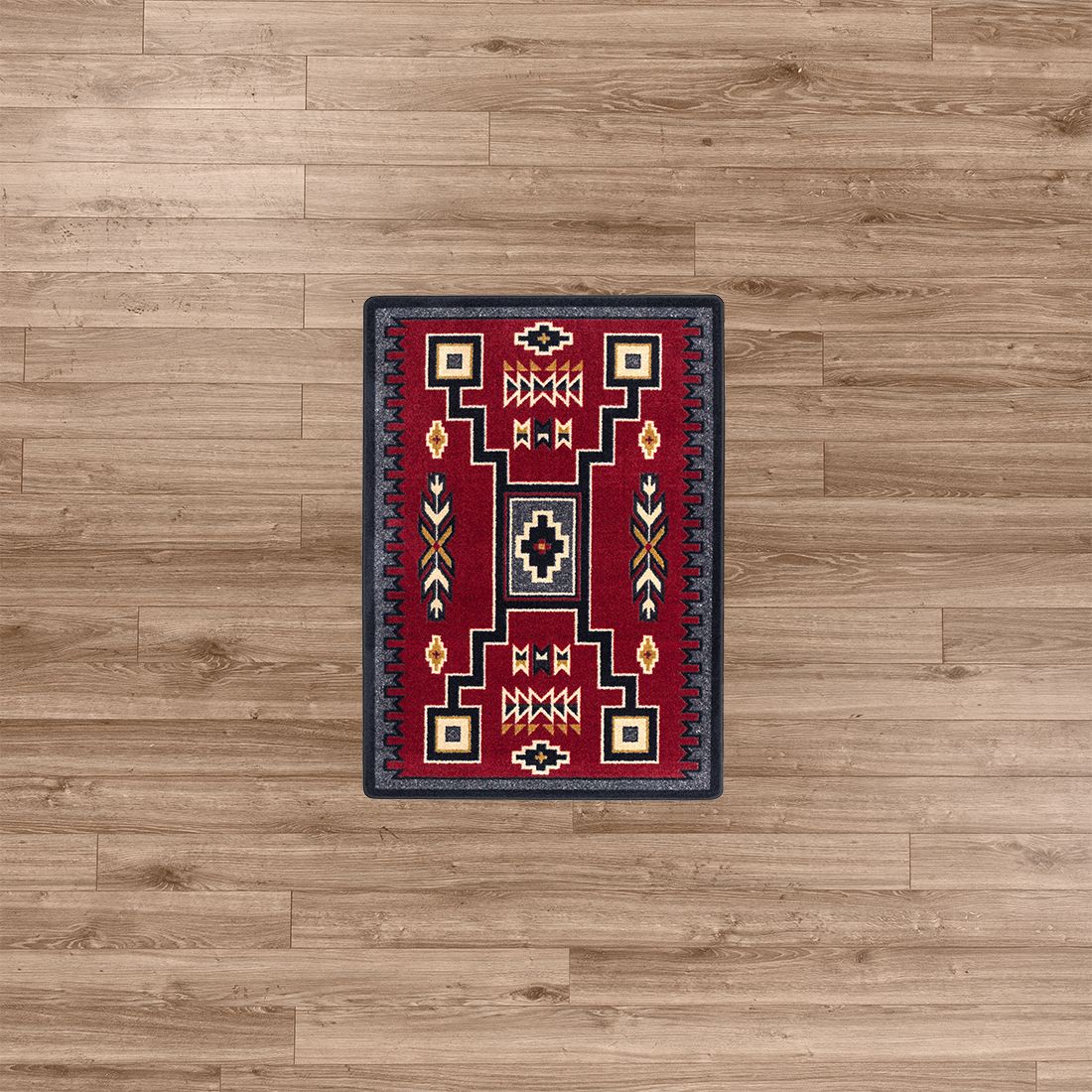 American Dakota Southwest Old Crow Rug - Red
