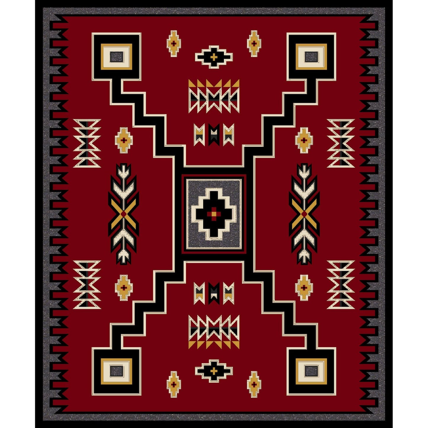 American Dakota Southwest Old Crow Rug - Red