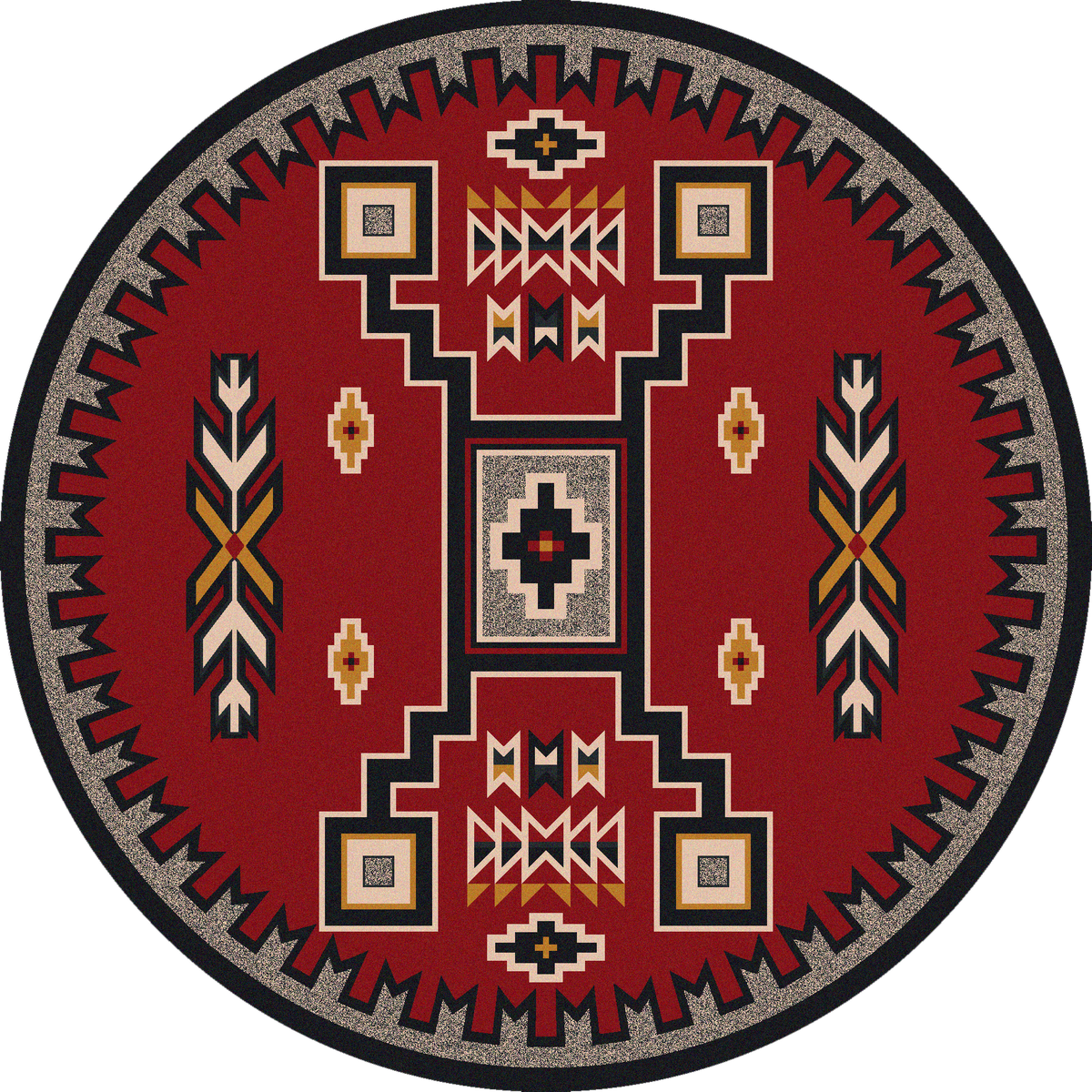 American Dakota Southwest Old Crow Rug - Red