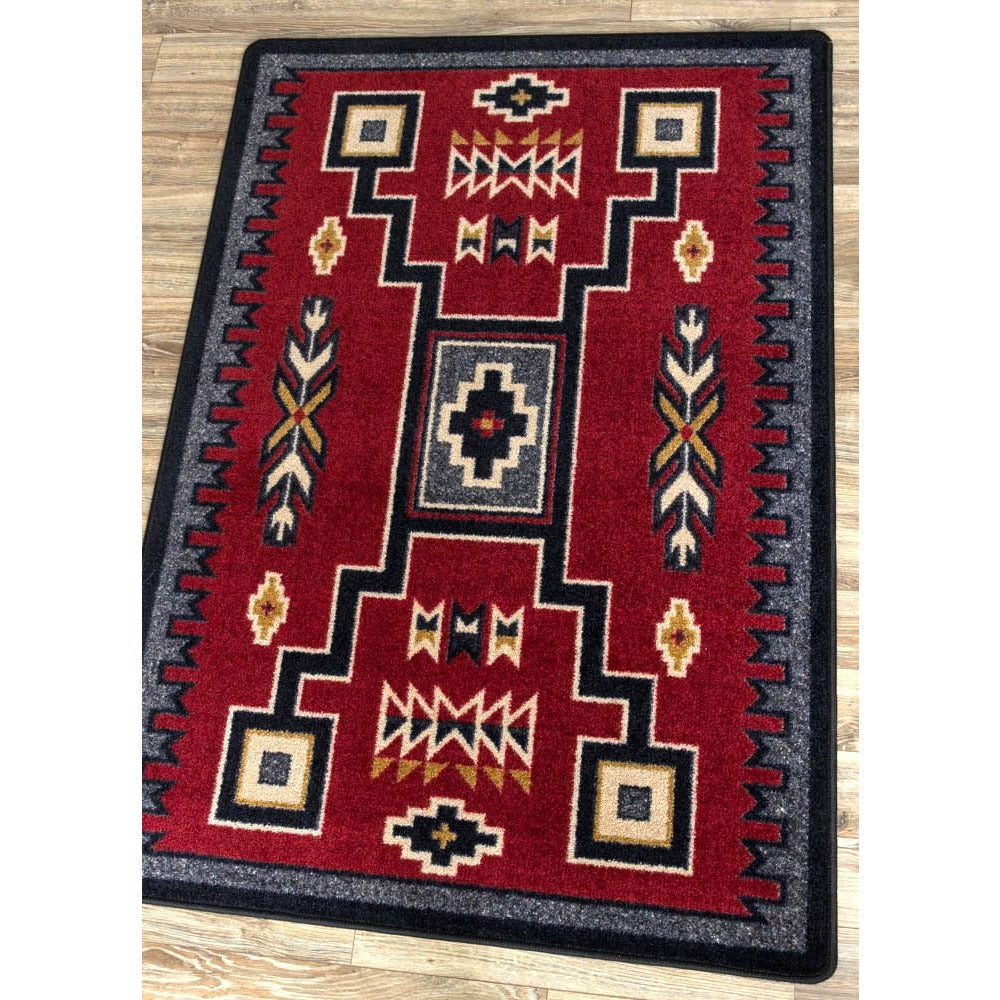 American Dakota Southwest Old Crow Rug - Red