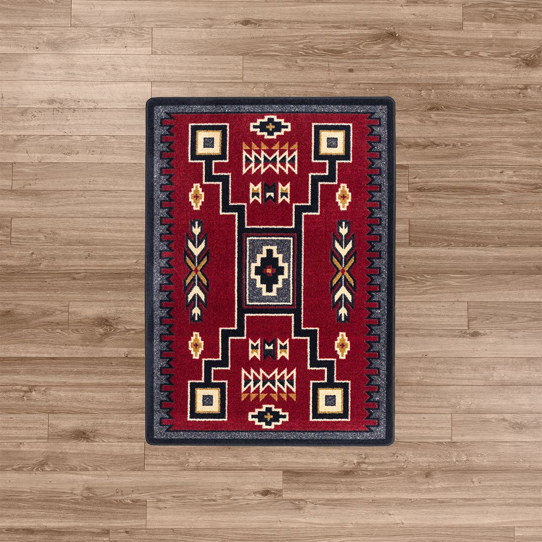 American Dakota Southwest Old Crow Rug - Red