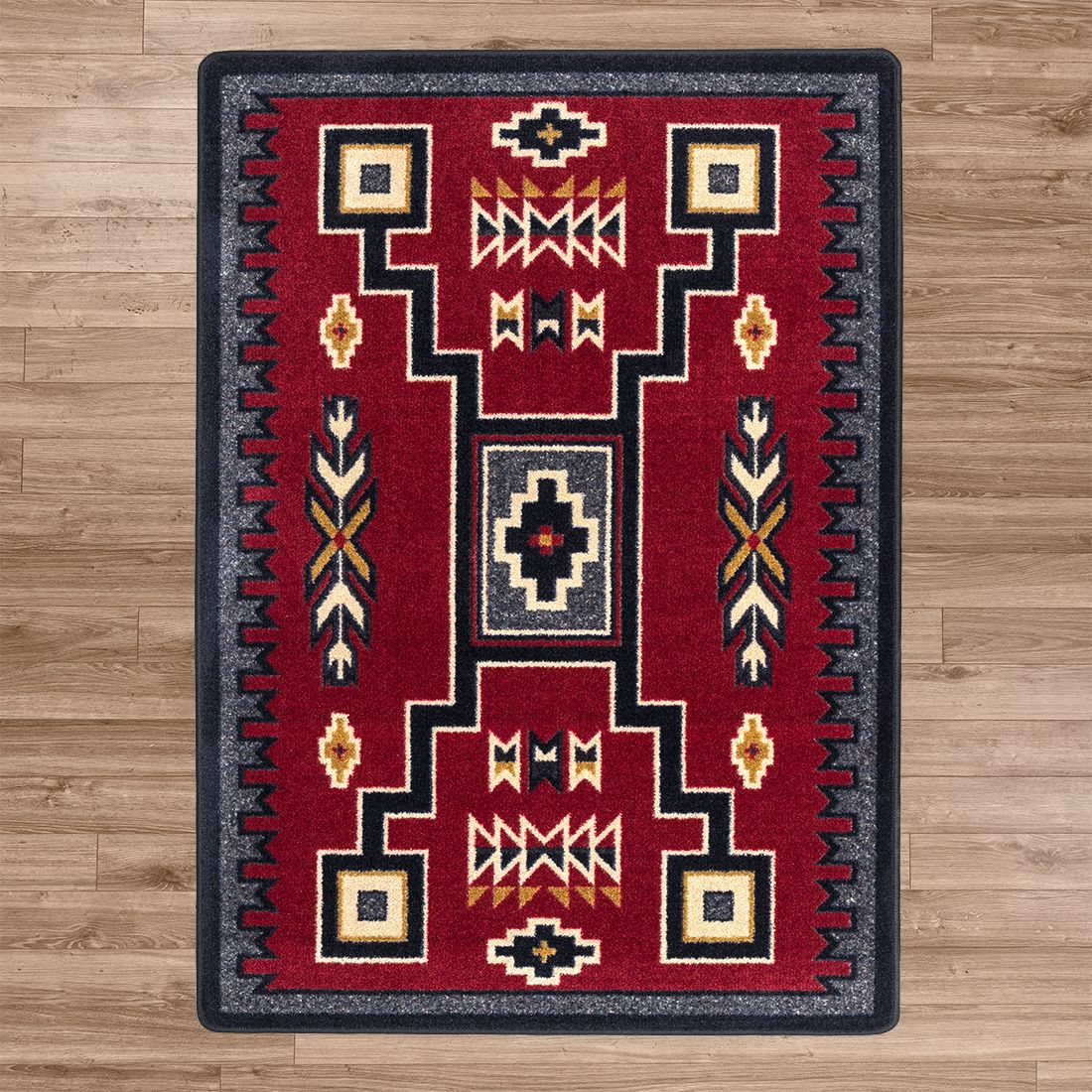 American Dakota Southwest Old Crow Rug - Red