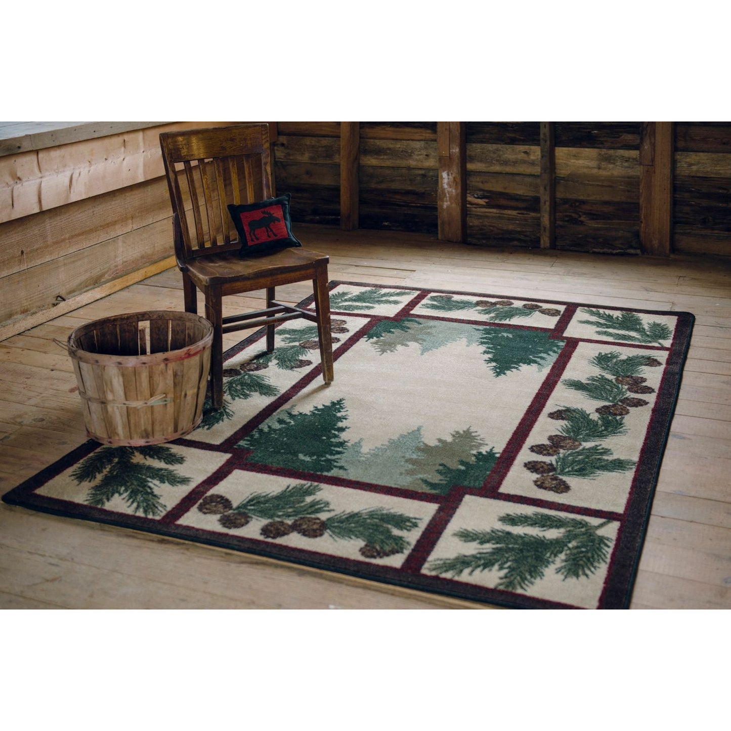 American Dakota Cabin Pine Forest Rug - Maize