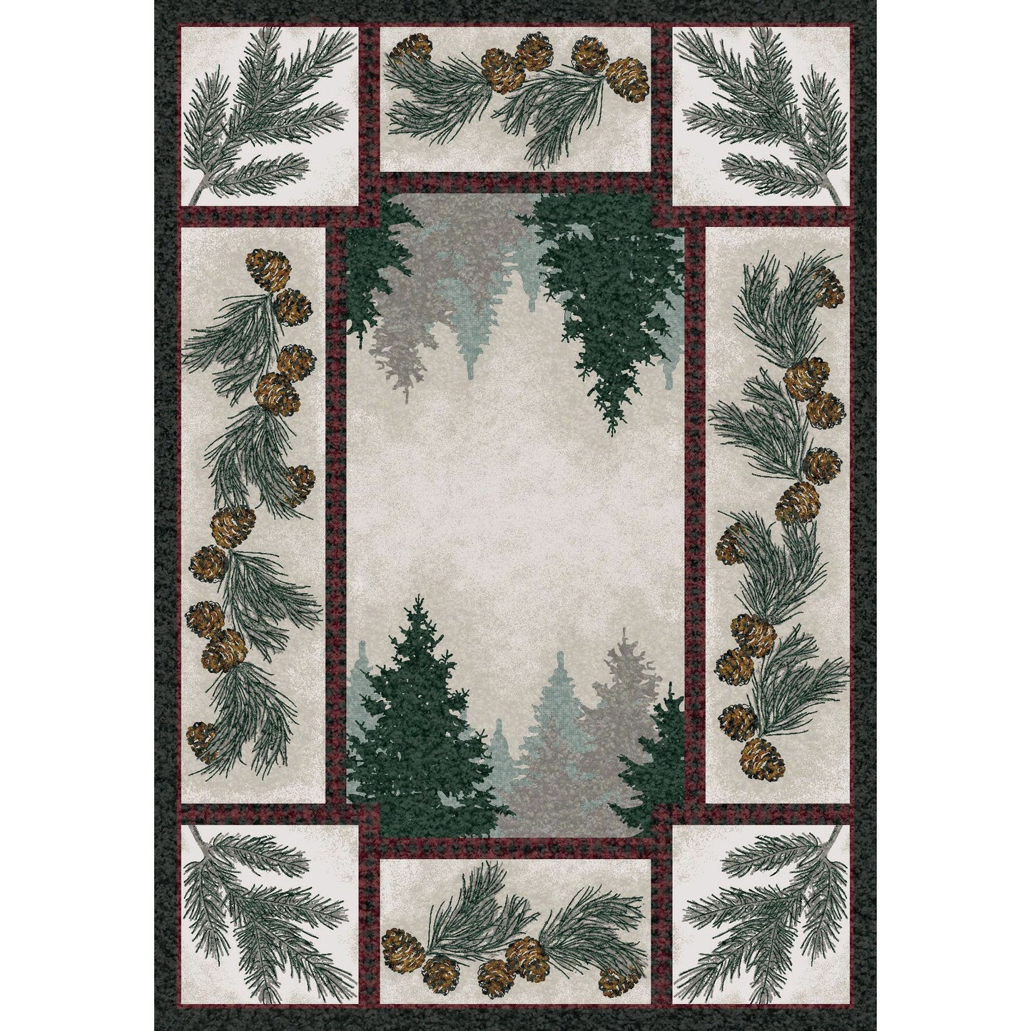 American Dakota Cabin Pine Forest Rug - Maize