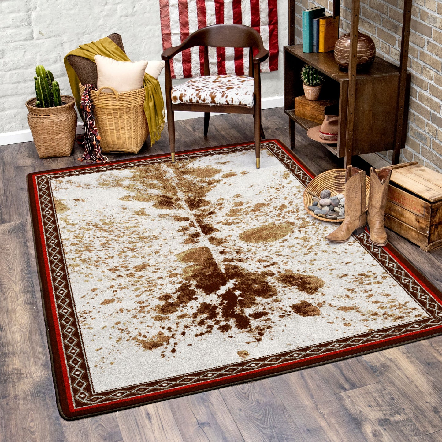 American Dakota Western Vaquero Rug - Spotted Brindle