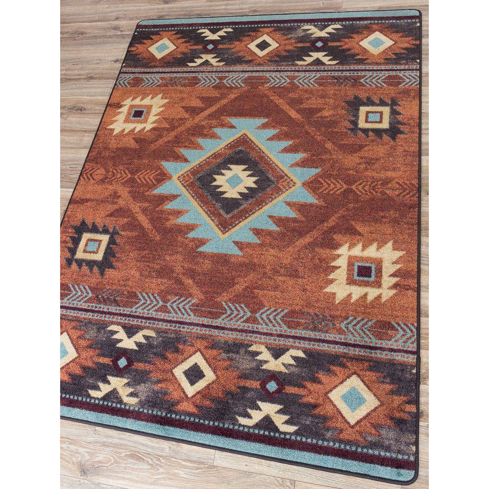 American Dakota Southwest Whiskey River Rug - Rust