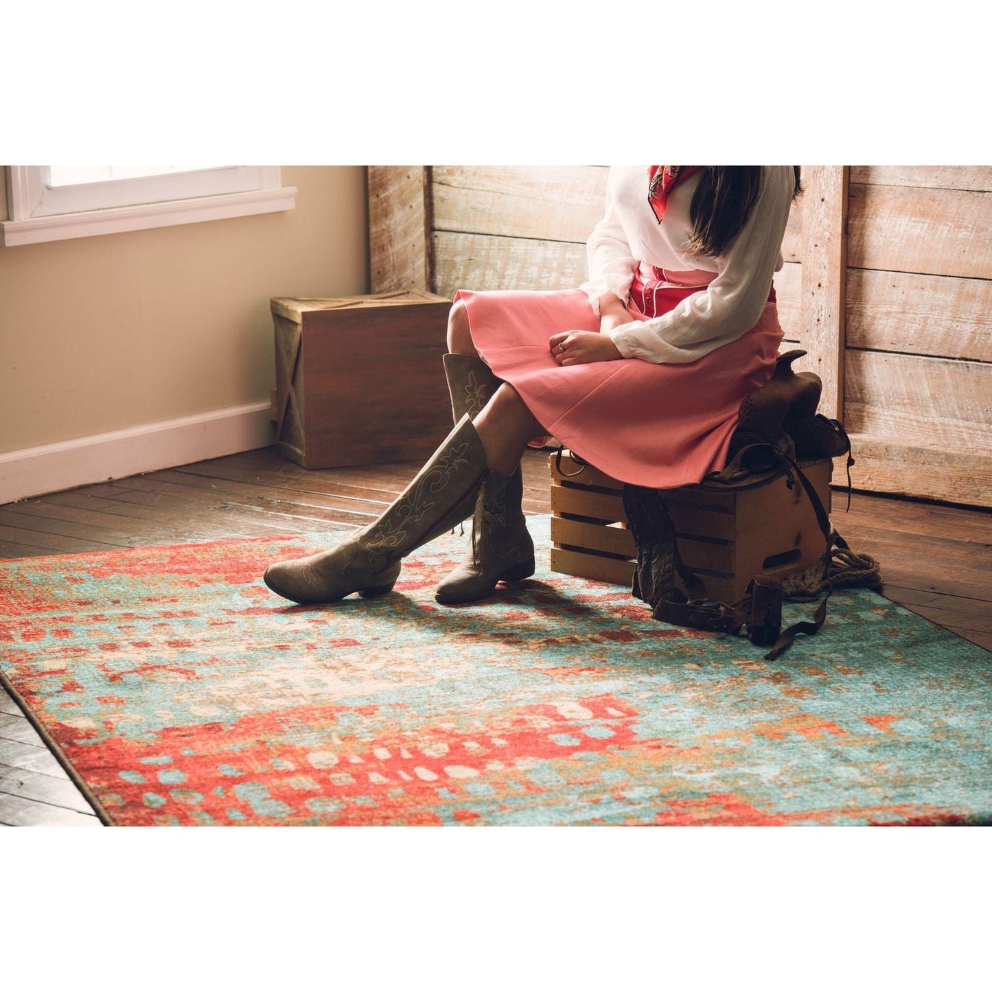American Dakota Modern Forward Shift Rug - Turquoise