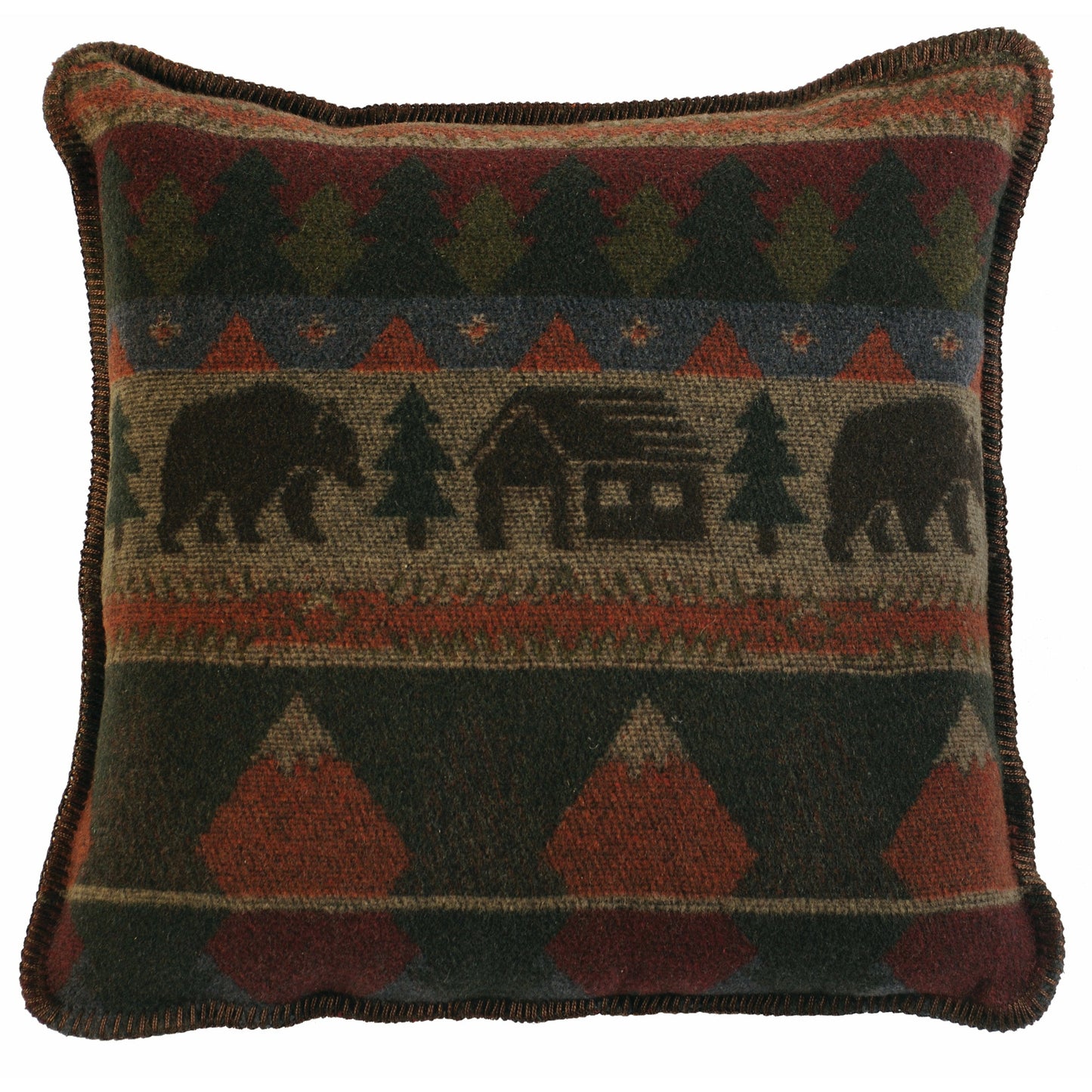 Wooded River Cabin Bear 20" x 20" Pillow