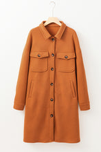 Load image into Gallery viewer, Gold Flame Textured Collared Drop Shoulder Buttoned Front Duster Coat