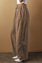Load image into Gallery viewer, Desert Palm Cotton Linen Drawstring Waist Wide Leg Pants