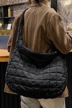 Load image into Gallery viewer, Light French Beige Quilted Zipper Large Shoulder Bag