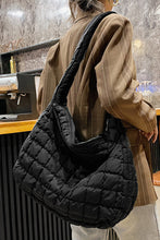 Load image into Gallery viewer, Light French Beige Quilted Zipper Large Shoulder Bag