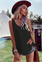 Load image into Gallery viewer, Black Bohemian Crochet Patchwork Sleeveless Tunic