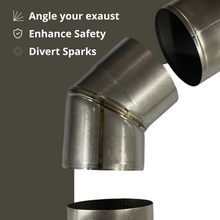 Load image into Gallery viewer, Angled Stove Chimney Pipe - 45 Degree Angle