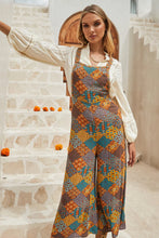 Load image into Gallery viewer, Multicolour Boho Floral Print Crossed Straps Ankle-length Jumpsuit