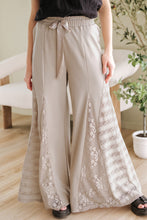 Load image into Gallery viewer, Smoke Gray Boho Lace Patchwork Wide Leg High Waist Pants