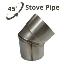 Load image into Gallery viewer, Angled Stove Chimney Pipe - 45 Degree Angle
