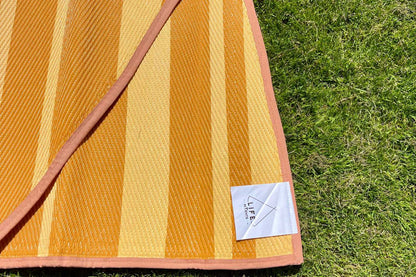 Striped Bell Tent Floor Matting | Citrus Tones | 19' (6M)