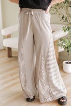 Load image into Gallery viewer, Smoke Gray Boho Lace Patchwork Wide Leg High Waist Pants