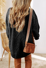 Load image into Gallery viewer, Parchment Cable Knit Drop Shoulder Loose Fit Sweater Dress