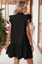 Load image into Gallery viewer, White Flutter Sleeve Crew Neck Shift Dress