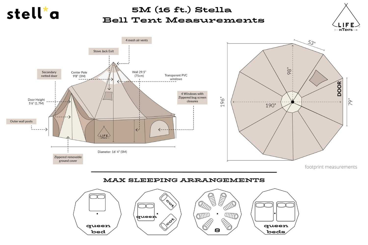 16' (5M) Stella™ Stargazer Bell Tent