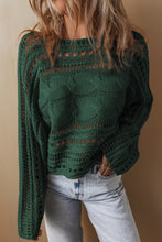 Load image into Gallery viewer, Smoke Gray Hollow-out Cable Knit Cropped Sweater