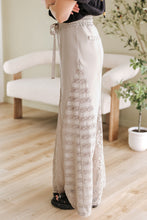 Load image into Gallery viewer, Smoke Gray Boho Lace Patchwork Wide Leg High Waist Pants