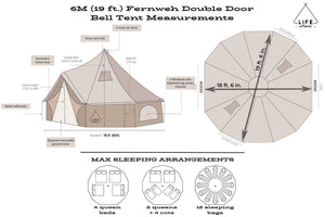 Life In Tents Bell Tent 19 (6m) Fernweh™ Double-Door Bell Tent