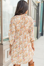 Load image into Gallery viewer, Yellow Boho Floral V Neck Ruffled Empire Waist Long Sleeve Mini Dress