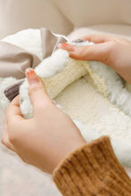 Load image into Gallery viewer, White Contrast Bowknot Applique Plush Winter Slippers (Bow Colors May Differ by Batch)