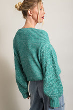 Load image into Gallery viewer, Parchment Cable Knit Sleeve Drop Shoulder Sweater
