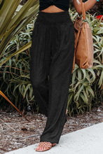 Load image into Gallery viewer, Khaki Smocked Wide Waistband High Waist Wide Leg Pants