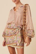 Load image into Gallery viewer, Multicolour Boho Floral Mixed Print Puff Sleeve Shirt