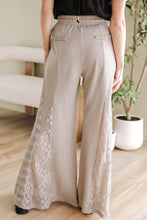 Load image into Gallery viewer, Smoke Gray Boho Lace Patchwork Wide Leg High Waist Pants